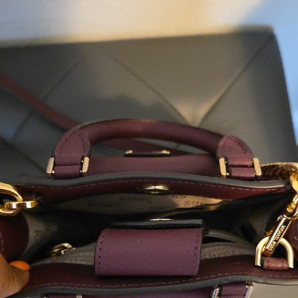 Michael Kors Purple and Gold Mini Bag with Paisley Print - Picture 3 of 4